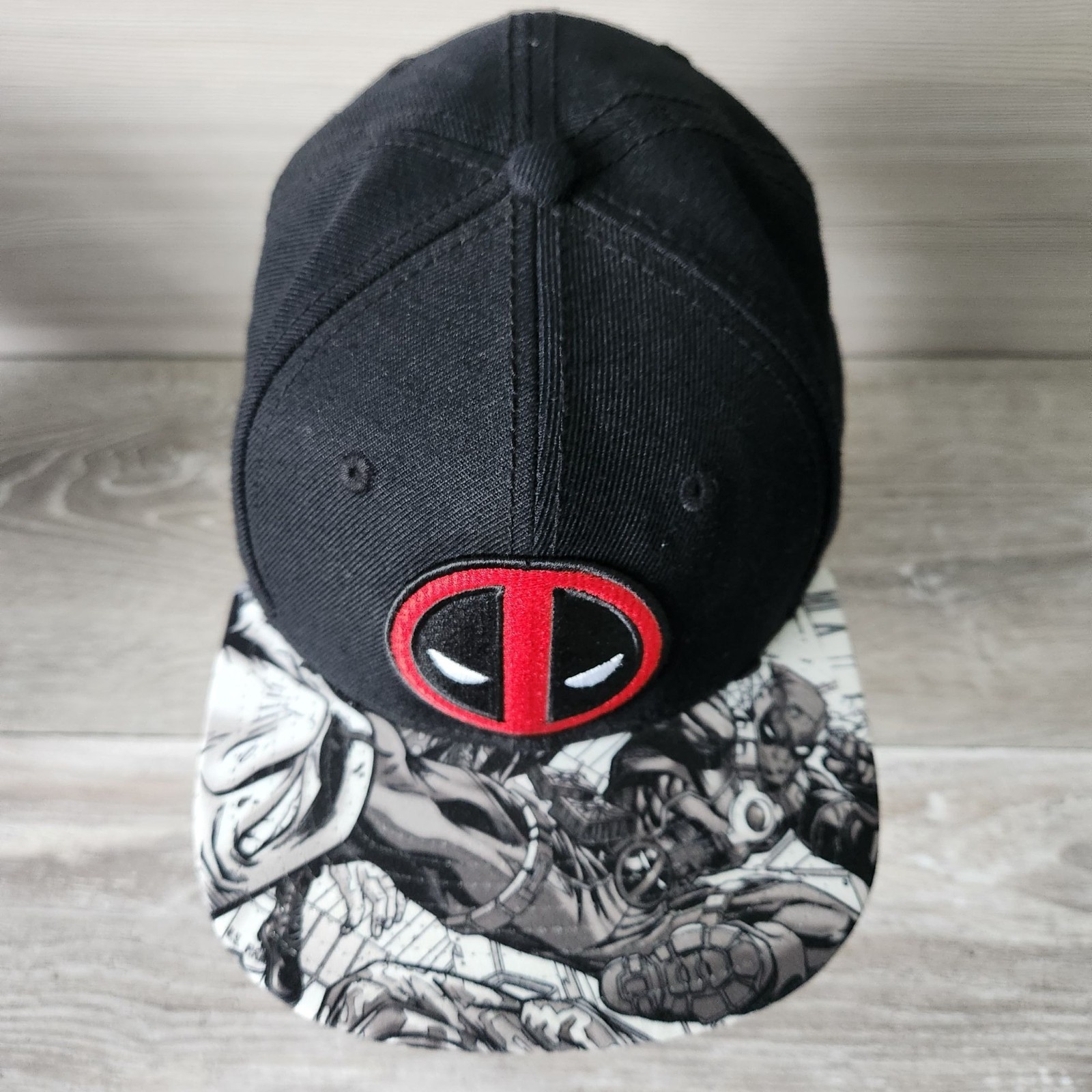 Marvel Deadpool Comic Print Snapback Cap Flat Bri… - image 6