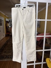 Talbots Straight Leg Plush Velveteen Pants CREAM Women's Trousers Size 12