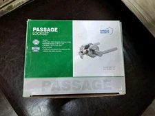 Shield Security Passage Lockset Satin Nickel Lever Style #913832 Brand New