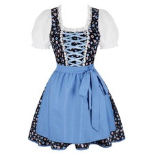 Oktoberfest Outfits for Women German Dirndl Dress Costume Sky Blue 3XL Set