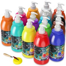 New Paint Sets for Adults, 14 Colors Large Bulk Acrylic Paints kits Rich Pigment