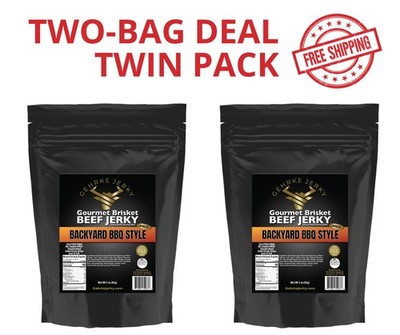 Texas Style Handmade Backyard BBQ Beef Brisket Gehrke Jerky Two (2) - 3 oz. Bags