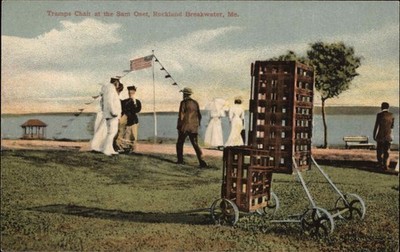 Rockland ME Maine Breakwater Samoset Tramps Chair c1900-20s Vintage Postcard