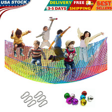 Climbing Cargo Net, 6.5' X 9.8' Double Layers Playground Safety Net, Kids Backya
