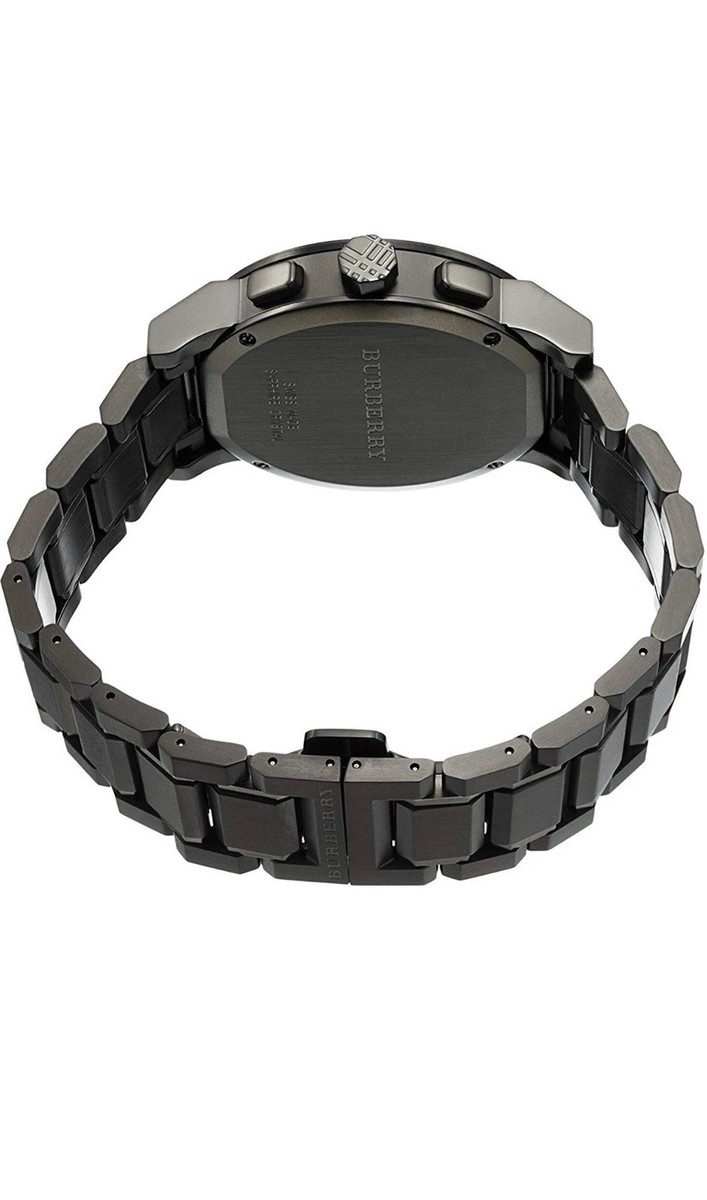 BURBERRY クロノグラフ腕時計 ブラック　BU9354 Burberry Men's Swiss Chronograph Gray Ion Steel 42mm Men's