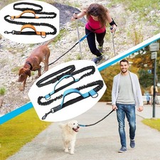 Hands Free Dog Lead Running Bungee Leash with Reflective Waist Belt UK