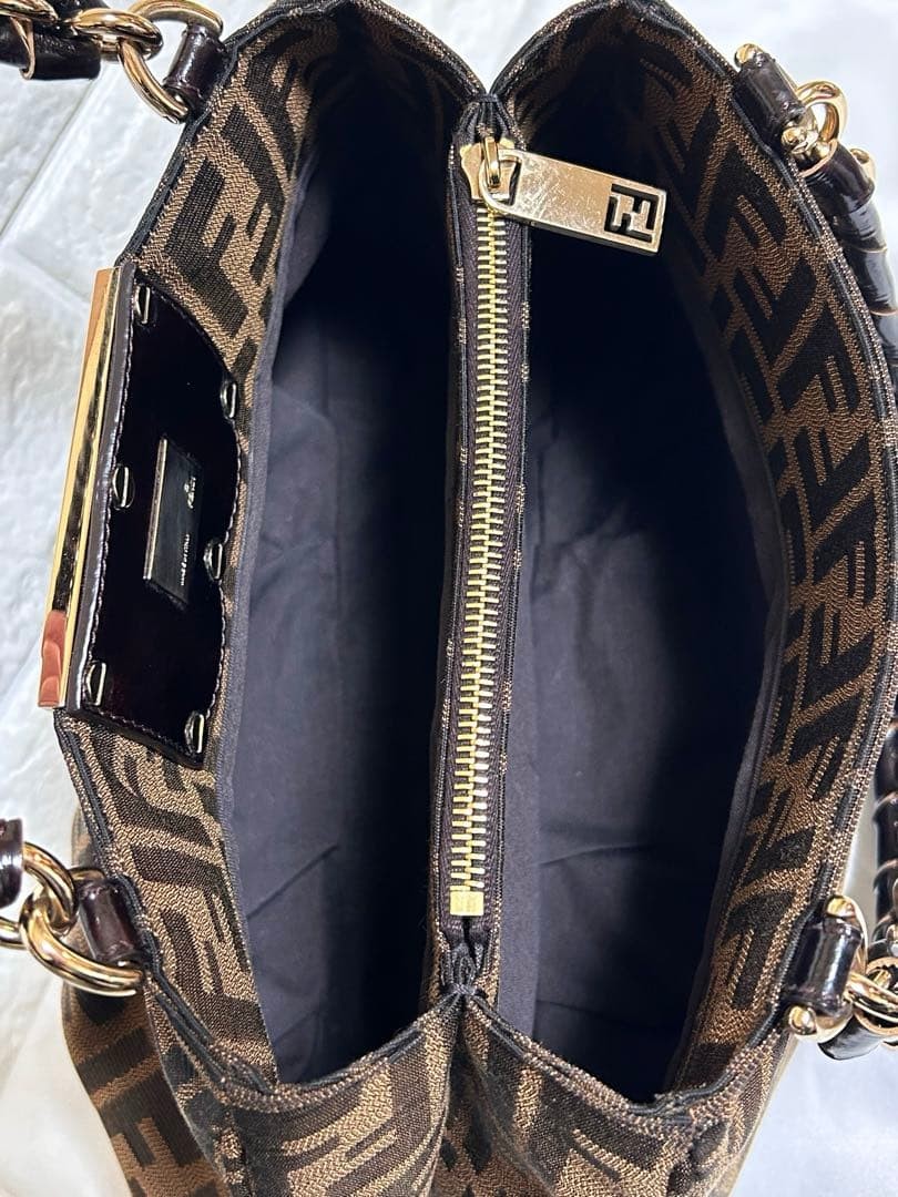 FENDI FF Zucca Pattern 2Way Chain Handbag 32cm x … - image 12