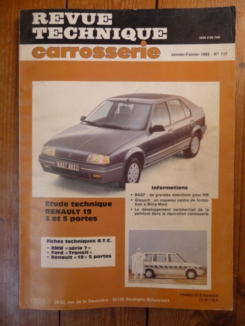 Revue Technique Carrosserie Renault 19 R19 en état comme neuf sous film d'origine