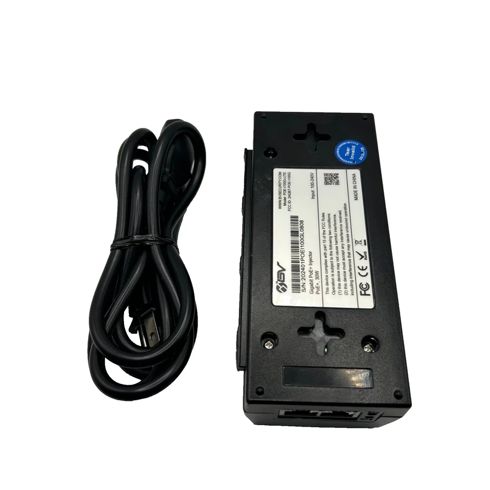 BV-Tech POE-I100GL Gigabit PoE+ Injector 30W Power over Ethernet with Cable - Image 2 of 3