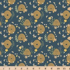 The Bees Knees Bee Hive Iris Fabric D3055 IRIS Half Yard Continuous Cuts