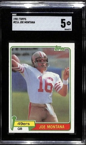 1981 Topps - Joe Montana #216 (RC) SGC 5