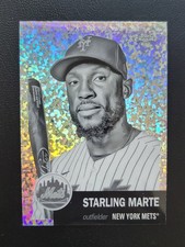 2022 Topps Chrome Platinum Anniversary Starling Marte #129 Black & White Diamond