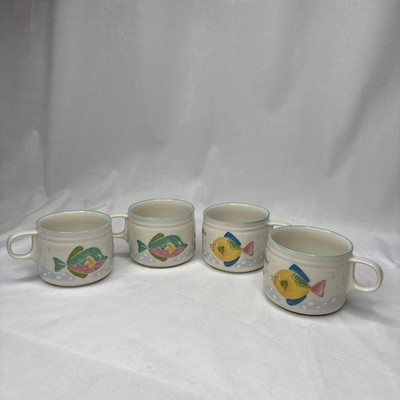 VTG Studio Nova Barrier Reef Coffee Cups Mugs Beach Fish Ocean Set of 4