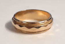  RI4 14k Yellow Gold Men's Wedding Band 8 Grams Size 10.5 6.8 MM 