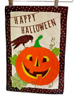 Halloween Garden Flag Pumpkin Crow Jack O'Lantern Double Sided 18" Retro Decor