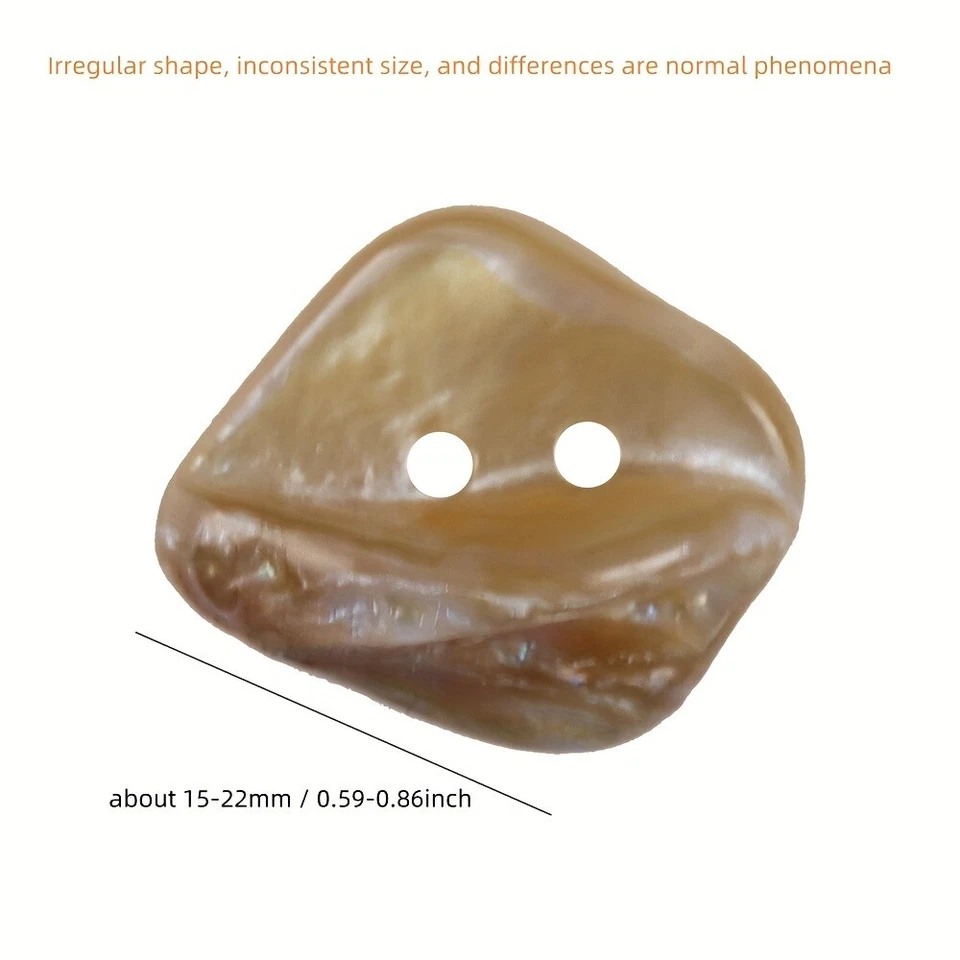 10Pack Natural Shell Irregularly Shaped Buttons 2-Holes DIY Clothing Accessories - Image 3 of 4