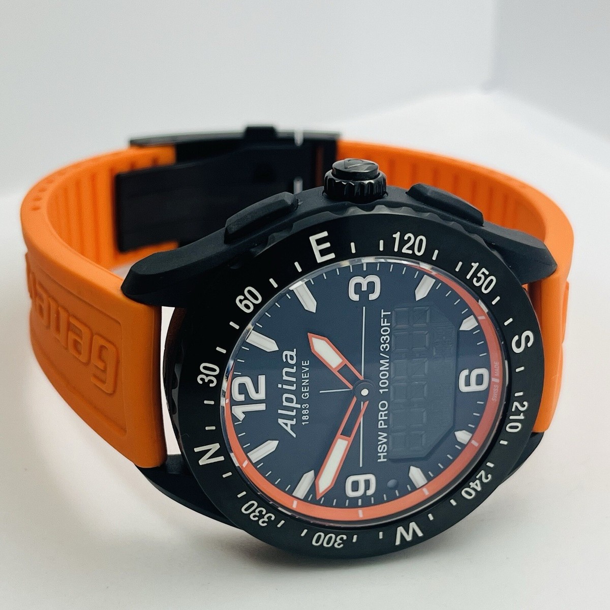Alpina HSW PRO 330FT スマートウォッチ Alpina AlpinerX HSW Men's Sapphire Orange Swiss Made 45mm