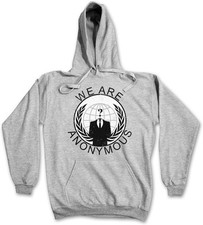 FELPA CON CAPPUCCIO LOGO GLOBO VINTAGE ANONIMA - We Are Guy Fawkes Hacker