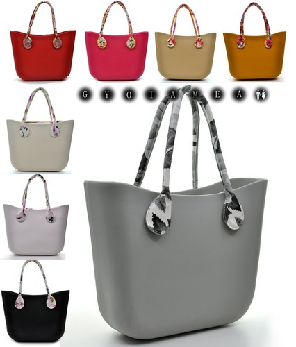 BORSA Donna TIPO O BAG OBAG Silicone Gomma Completa MANICI Pelle FANTASIA  FIORI | eBay
