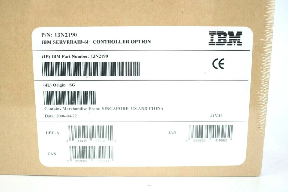 Brand NEW IBM ServeRAID 6i+ PCIX Ultra320 SCSI RAID Controller 13N2190 (PG) - Image 3 of 3