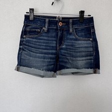 AEO American Eagle Outfitters SIZE 0 Denim Shorts Super Super Stretch Midi EUC