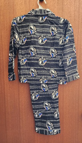 Collingwood Magpies AFL Boys W13 Black Printed Flannel Pyjama Set Size 10 New - Picture 4 of 4