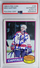 1980 O-Pee-Chee #195 Mike Gartner Signed Rookie Autograph W/ HOF RC PSA 10 Auto
