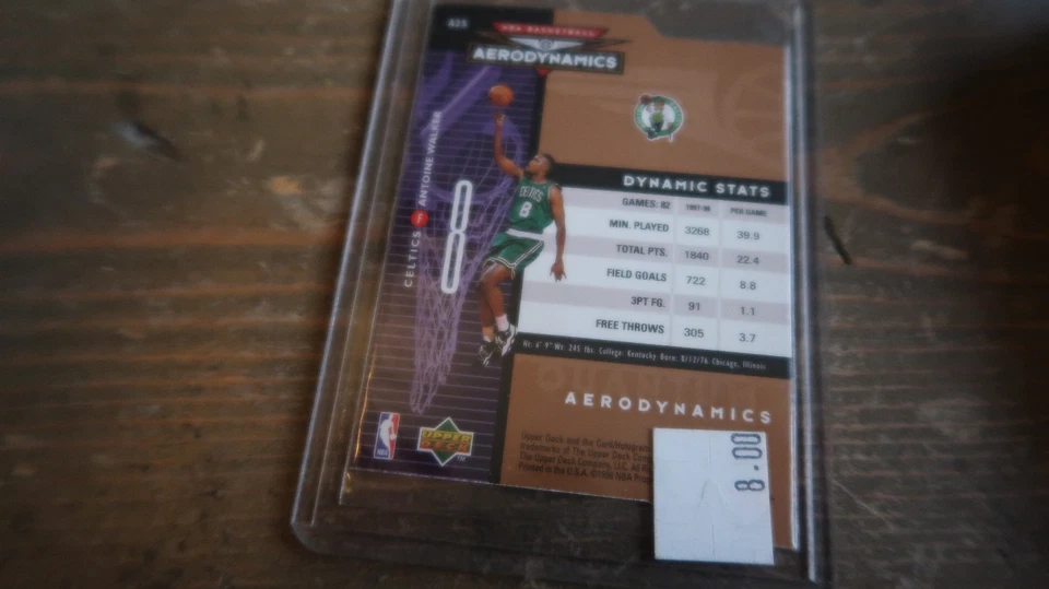 1998-99 Upper Deck AeroDynamics Bronze Basketball Card #A25 Antoine Walker /2000 - Image 4 of 4