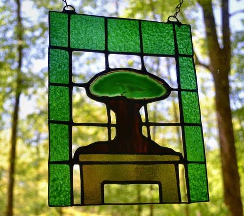 Agate Tree Stained Glass Panel Sun Catcher (#0024) - Picture 10 of 11