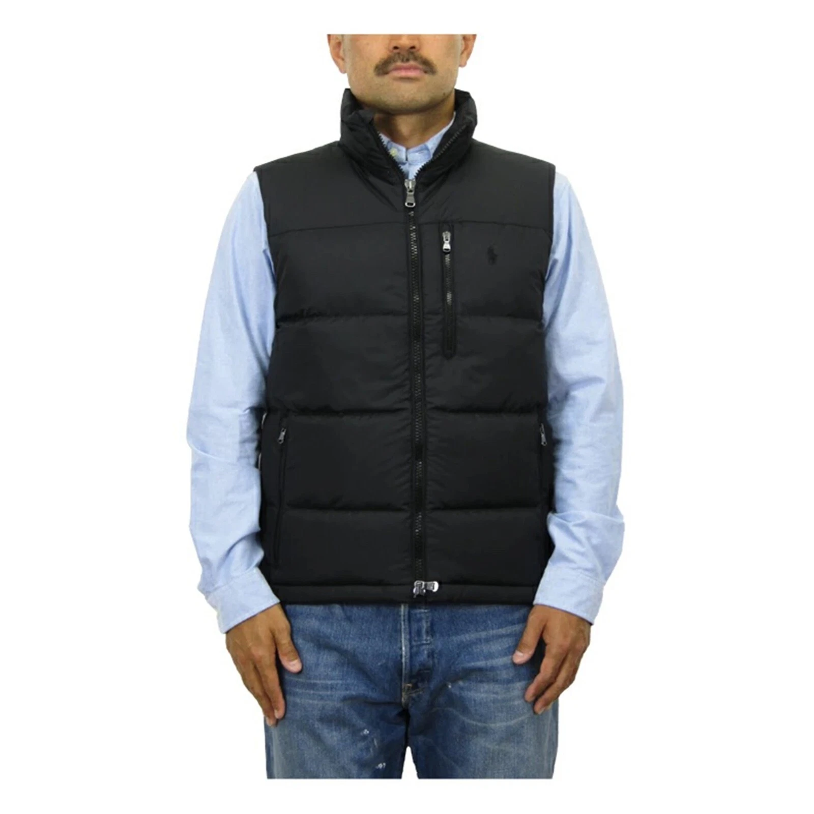Polo Ralph Lauren Puffer Down Vest Jacket Coat - Black (Black Pony) -