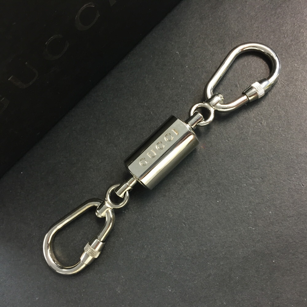 GUCCI Carabiner Silver Tone Key Ring Charm/9Y0294 eBay