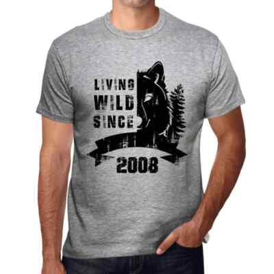 Men's Graphic T-Shirt Living Wild Since 2008 16th Birthday Anniversary 16 Year