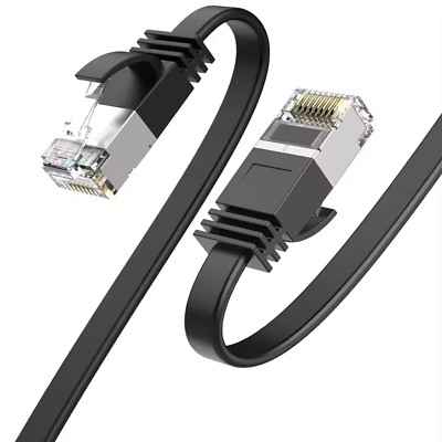 Gigabit Internet Netzwerk Flachkabel Cat 6 Lan Kabel RJ45 SFTP schwarz 0.5m-50m