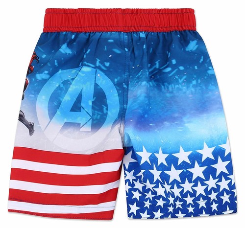 Marvel Avengers Hulk Iron Man Thor Captain America Swim Trunks Shorts Boy 5/6 - Picture 2 of 2