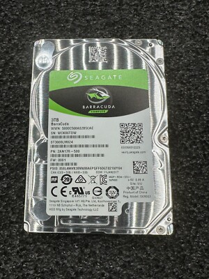 Seagate BarraCuda 3TB 2.5'' Server SATA HDD, Model: ST3000LM024, P/N: 2AN17R-500