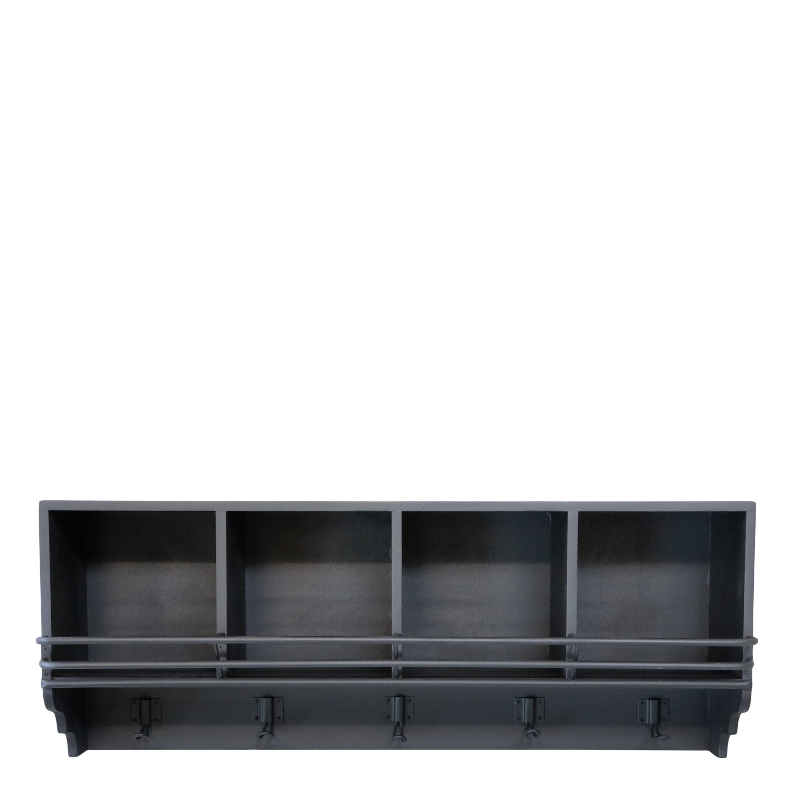 Industrie-Look Wandregal Regal 4 Fächer 5 Haken Metall Chic Antique 41062424