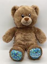 BUILD A BEAR Brown Plush Teddy Bear Happy Birthday 14  Pre-owned