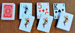 Used, Unbranded, Four-deck Set, identical, Large Print, Playing Cards