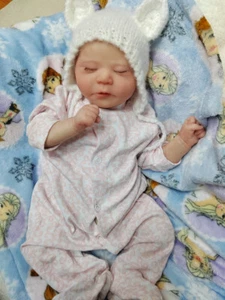 Artist Finished Reborn Doll Weighted 19in Sleeping Newborn Baby Art Collect Gift