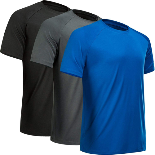 Workout Shirts for Men Short Sleeve Quick Dry Athletic Gym Active T Shirt Moistu