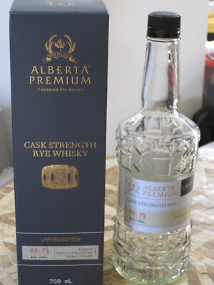 CASK STRENGTH 63.7% ABV ALBERTA PREMIUM Canadian Rye Whiskey Box & Empty Bottle