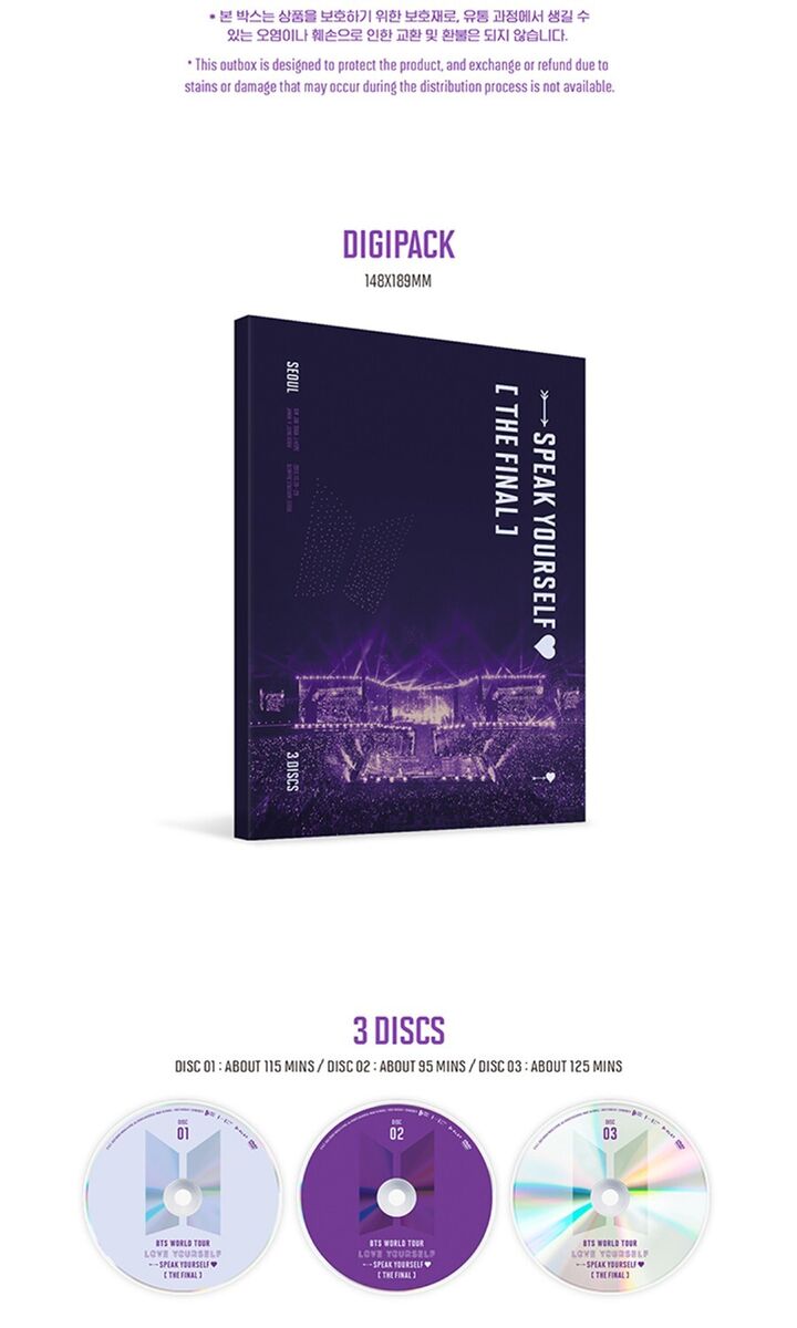 BTS WORLD TOUR LOVE YOURSELF:SPEAK YOURSELF [THE FINAL]  DVD/3DISC+Pre-Order+GIFT