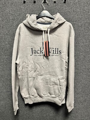 Jack Wills Bayford Popover Hoodie Grey Medium TD130 GG 06 UK