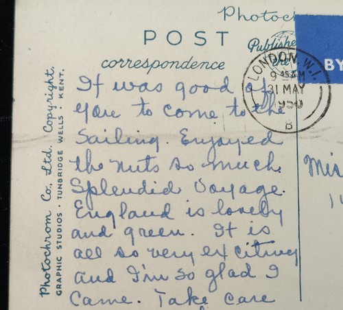 1950 BW Postcard Balliol College ~ Oxford England ~ Posted - Picture 5 of 5