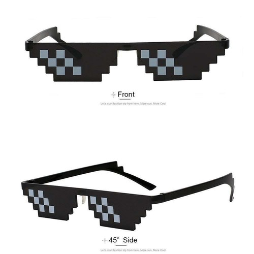 Paquete de 2 gafas de sol Thug Life 8 bits píxeles trato con gafas de sol digitales - Imagen 5 de 11