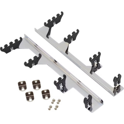 Universal V8 Chrome Linear Spark Plug Wire Separators Divider Loom, Black , SBC