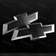For 2014-2015 GM Chevy Silverado Black Front Grill & Tailgate Bow tie Emblem