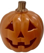 Halloween Mini Light Up Pumpkin Jack O'Lantern Spooky Village Tabletop Decor