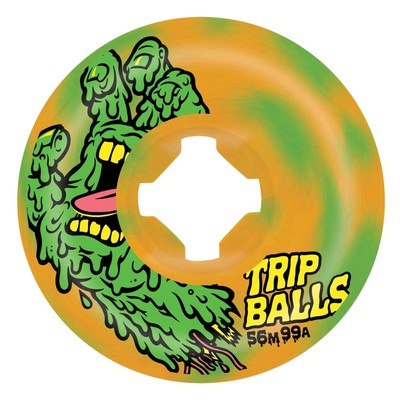 Slime Balls Skateboard Rollen Face Melter Trip Balls 99A 56mm grün / orange swi