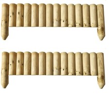 Log Panels Edging  Log Roll Wooden Border Garden Path Lawn landscape Edge  2Pcs